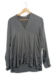 Vorschaubild 1 von Damen Bluse XS Grau Elegant Seide Langarm