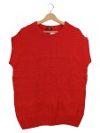 Vorschaubild 1 von Damen Pullunder Strick Rot Gr. 42/XL Casual Zopfmuster