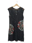 Vorschaubild 1 von Damen Sommerkleid Spitze Floral Muster Gr. 40 Schwarz Feminin
