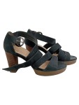 Vorschaubild 1 von Sandalen Damen Keilabsatz Gr. 36 Schwarz Elegant Riemchensandalen