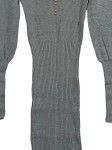 Vorschaubild 3 von Strickkleid Damen Gr. 34/XS Grau V-Ausschnitt Langarm Rippstrick