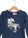 Vorschaubild 2 von Kinder Mädchen Langarmshirt Pailletten-Pferd Gr. 104-110 Blau Casual