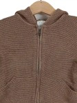 Vorschaubild 3 von Kinder Strickjacke Gr. 86 Braun Baumwolle mit Kapuze Reißverschluss