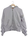 Vorschaubild 1 von Damen Bomberjacke Gr. 42 Lila Casual Leichte Jacke mit Kapuze