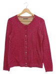Vorschaubild 1 von Damen Strickjacke Rot gemustert Gr. 38 Casual Baumwolle