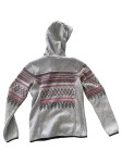 Vorschaubild 2 von Damen Fleecejacke mit Kapuze Gr. 38 Grau Norwegermuster Outdoor