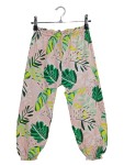 Vorschaubild 1 von Kinder Jogginghose Pink Gr. 116 mit Blattmuster Freizeithose