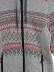 Vorschaubild 3 von Damen Fleecejacke mit Kapuze Gr. 38 Grau Norwegermuster Outdoor