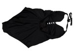 Vorschaubild 2 von Damen Badeanzug Gr. 38 Schwarz Blumenmuster Schnürung vorne