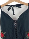 Vorschaubild 3 von Damen Badeanzug Gr. 38 Schwarz Blumenmuster Schnürung vorne