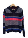 Vorschaubild 1 von Kinder Pullover Baumwolle Blau Gestreift Zopfstrick Gr. 152