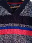Vorschaubild 3 von Kinder Pullover Baumwolle Blau Gestreift Zopfstrick Gr. 152