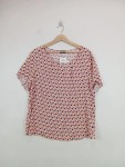 Vorschaubild 2 von Bluse Damen Gr. 46/3XL Rosa Viskose Geometrisch Modern Kurzarm