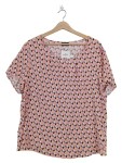 Vorschaubild 1 von Bluse Damen Gr. 46/3XL Rosa Viskose Geometrisch Modern Kurzarm