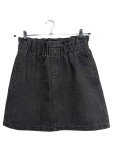 Vorschaubild 1 von Damen Jeansrock Schwarz Gr. 38/M Casual Paperbag-Bund