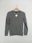 Vorschaubild 2 von Damen Pullover V-Ausschnitt Grau Gr. 34/XS Casual Baumwolle