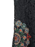 Vorschaubild 3 von Damen Sommerkleid Spitze Floral Muster Gr. 40 Schwarz Feminin