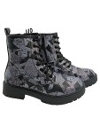 Vorschaubild 1 von Stiefel Damen Gr. 38 Mehrfarbig Synthetik Schnürung Reißverschluss 3 cm