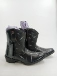 Vorschaubild 2 von Stiefel Damen Gr. 38 Schwarz Lederimitat Reißverschluss 4 cm