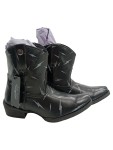 Vorschaubild 1 von Stiefel Damen Gr. 38 Schwarz Lederimitat Reißverschluss 4 cm
