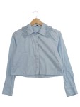 Vorschaubild 1 von Damen Bluse Gr. 34;XS Hellblau mit Blumenstickerei