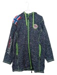 Vorschaubild 1 von Damen Fleecejacke Gr. 42/XL Outdoor Kapuze Reißverschluss Blau