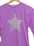 Vorschaubild 2 von Langarmshirt Kinder Gr. 158 Lila Baumwolle Elasthan Uni Casual Freizeit Sterne