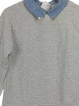 Vorschaubild 3 von Damen Pullover mit Hemdkragen Gr. 38/M Grau Layered Look
