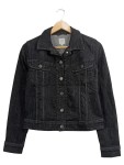Vorschaubild 1 von Jeansjacke Damen Schwarz Gr. 38/M Baumwolle Uni Casual Langarm Herbst/Winter