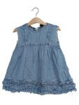 Vorschaubild 1 von Jeanskleid Kinder Gr. 98 Blau Lyocell Uni Casual Freizeit Frühjahr/Sommer