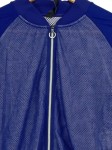 Vorschaubild 3 von Bomberjacke Damen Gr. 38/M Blau Baumwolle Polyamid Lochmuster Freizeit
