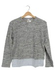 Vorschaubild 1 von Pullover Gr. 164 Grau Meliert Hemdeinsatz 2-in-1 Look Baumwolle