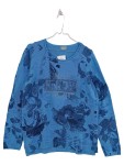 Vorschaubild 1 von Damen Pullover Gr. 44 XXL Blau Blumenmuster Strass Schriftzug Casual
