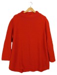 Vorschaubild 1 von Damen Pullover Strickpullover Rippstrick Stehkragen Rot Gr. 46 Baumwolle