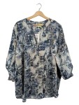 Vorschaubild 1 von Damen Bluse Gr. 48 Schlangenmuster Blau Beige Polyester
