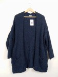 Vorschaubild 3 von Strickjacke Damen Gr. XS (S) Blau Wolle Mix Cardigan Oversized