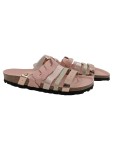 Vorschaubild 1 von Damen Pantoletten Gr. 38 Rosa Metallic Kork Fußbett Sommer