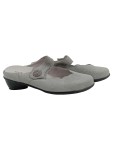 Vorschaubild 1 von Damen Pantoletten Gr. 40 Grau Leder Komfort Clogs