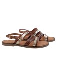 Vorschaubild 1 von Damen Sandalen Riemchen Leder Braun Gold Gr. 37 Sommer