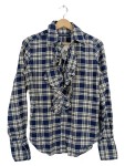 Vorschaubild 1 von Damen Hemdbluse Rüschen Kariert Blau Gr. 6 / 38
