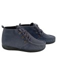 Vorschaubild 1 von Damen Stiefelette Wildleder Blau Gr. 38 Swiss Made Schnürung