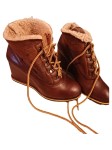 Vorschaubild 2 von Damen Stiefeletten Gr. 37 Braun Leder Keilabsatz Fellfutter