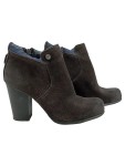 Vorschaubild 1 von Denim Damen Stiefeletten Braun Wildleder Gr. 37 Absatz