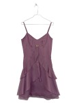 Vorschaubild 1 von Damen Cocktailkleid Gr. 36 Lila Elegant Festlich Rüschen