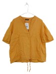 Vorschaubild 1 von Damen Leinenbluse Gr. 38 Orange Kurzarm V-Ausschnitt