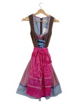 Vorschaubild 1 von Dirndl Trachtenkleid Damen Gr. 32 Braun Pink Kariert