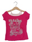 Vorschaubild 1 von T-Shirt Kinder Pink Gr. 122 Baumwolle Schriftzug Casual Kurzarm Freizeit