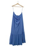 Vorschaubild 1 von Damen Maxikleid Sommerkleid Trägerkleid Blau Gr. HL/XL Raffung Casual