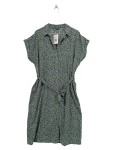 Vorschaubild 1 von Damen Hemdblusenkleid Leopardenmuster Gr. 40/L Grün Kurzarm