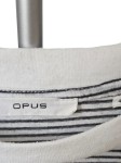 Vorschaubild 5 von Damen T-Shirt Gr. 40 L Gestreift Weiß Kurzarm Freizeit Rüschen
